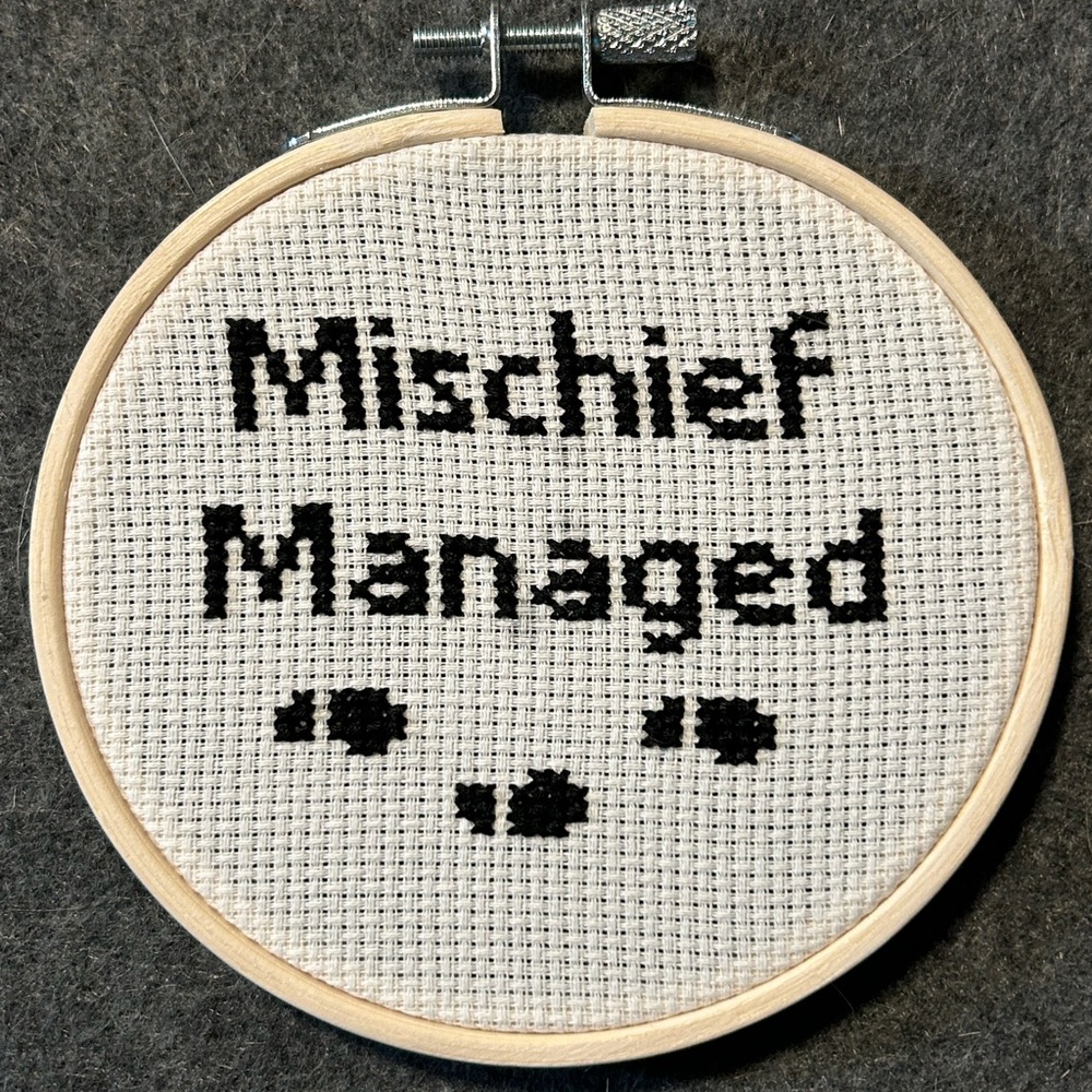 Mischief Managed Harry Potter Cross Stitch